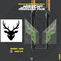 Sons of Battery - E-MTB Brand & Community Folien und Sticker HxB: 23 x 9 cm / Olive Hirsch - Federgabel Vinyl Aufkleber E-Bike-Community