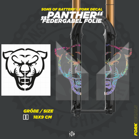 Panther - Federgabel Vinyl Aufkleber