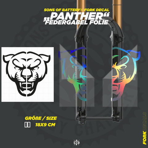 Panther - Federgabel Vinyl Aufkleber