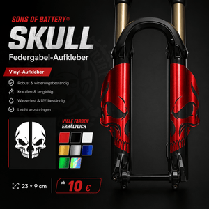 SKULL - Federgabel Vinyl Aufkleber
