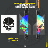 Sons of Battery - E-MTB Brand & Community Folien und Sticker SKULL - Federgabel Vinyl Aufkleber E-Bike-Community