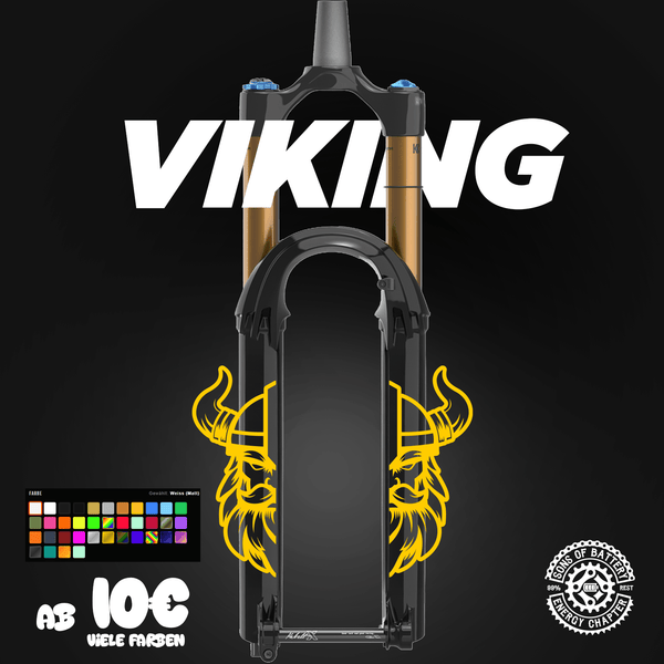 Sons of Battery - E-MTB Brand & Community Folien und Sticker Viking - Mountainbike Federgabel Vinyl Aufkleber E-Bike-Community