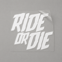 Sons of Battery - E-MTB Brand & Community Folien Weiss / 4 cm x 4.5 cm RIDE OR DIE - Folie / Sticker E-Bike-Community