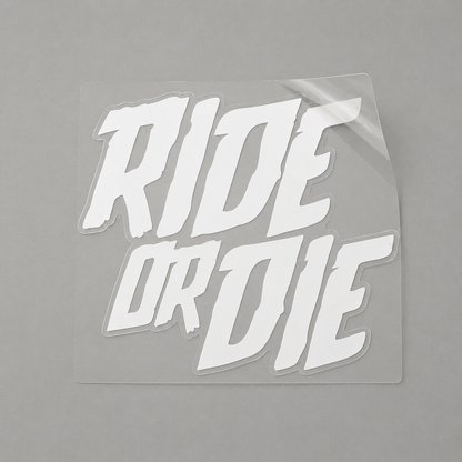Sons of Battery - E-MTB Brand & Community Folien Weiss / 4 cm x 4.5 cm RIDE OR DIE - Folie / Sticker E-Bike-Community