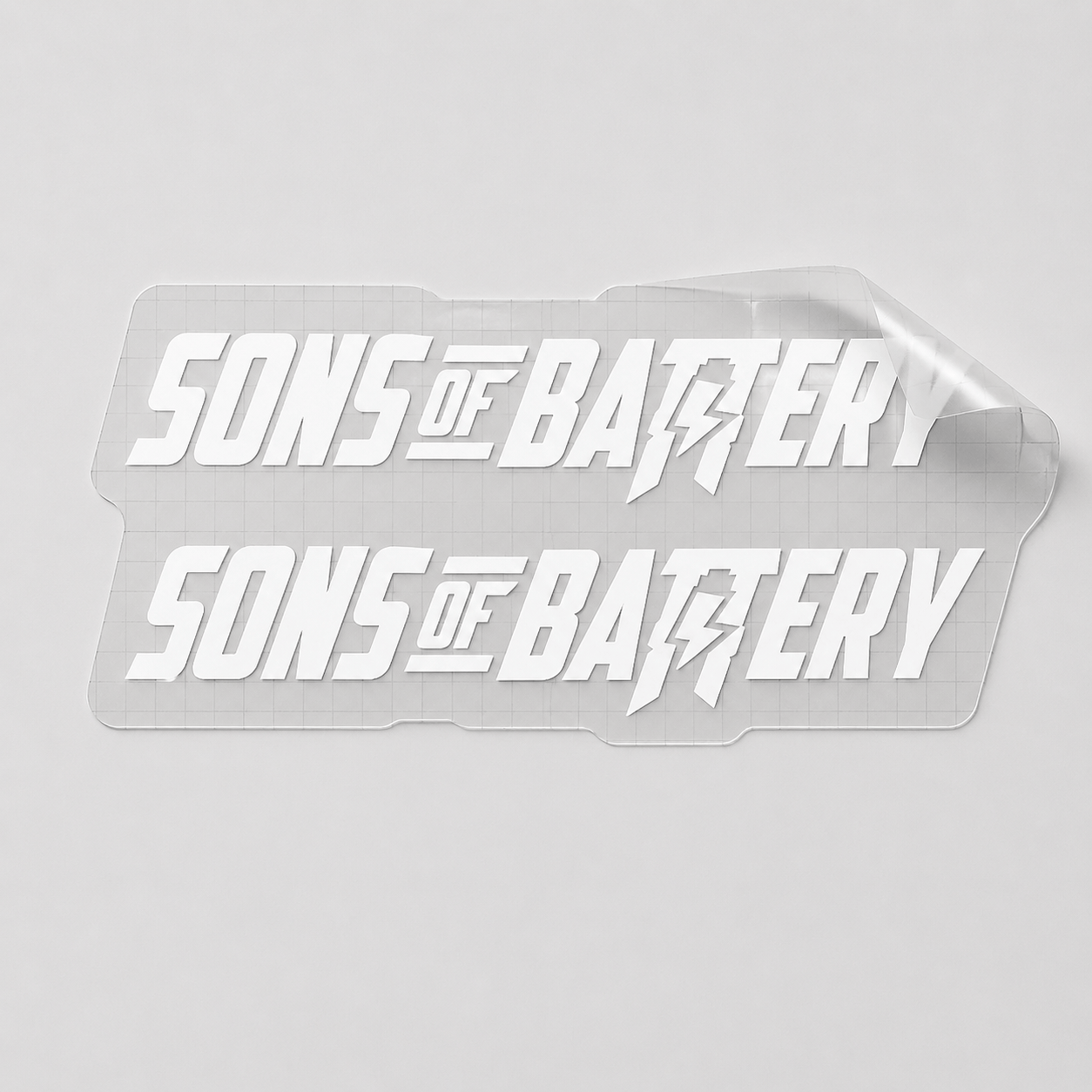 Sons of Battery - E-MTB Brand & Community Folien Weiss / 9 x 1.6 cm Sons of Battery - Schriftzug Modern E-Bike-Community