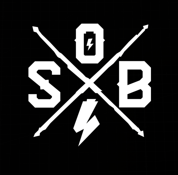 Sons of Battery - E-MTB Brand & Community Folien Weiß (Glanz) Cross Folienaufkleber - SoB - E-Bike-Community