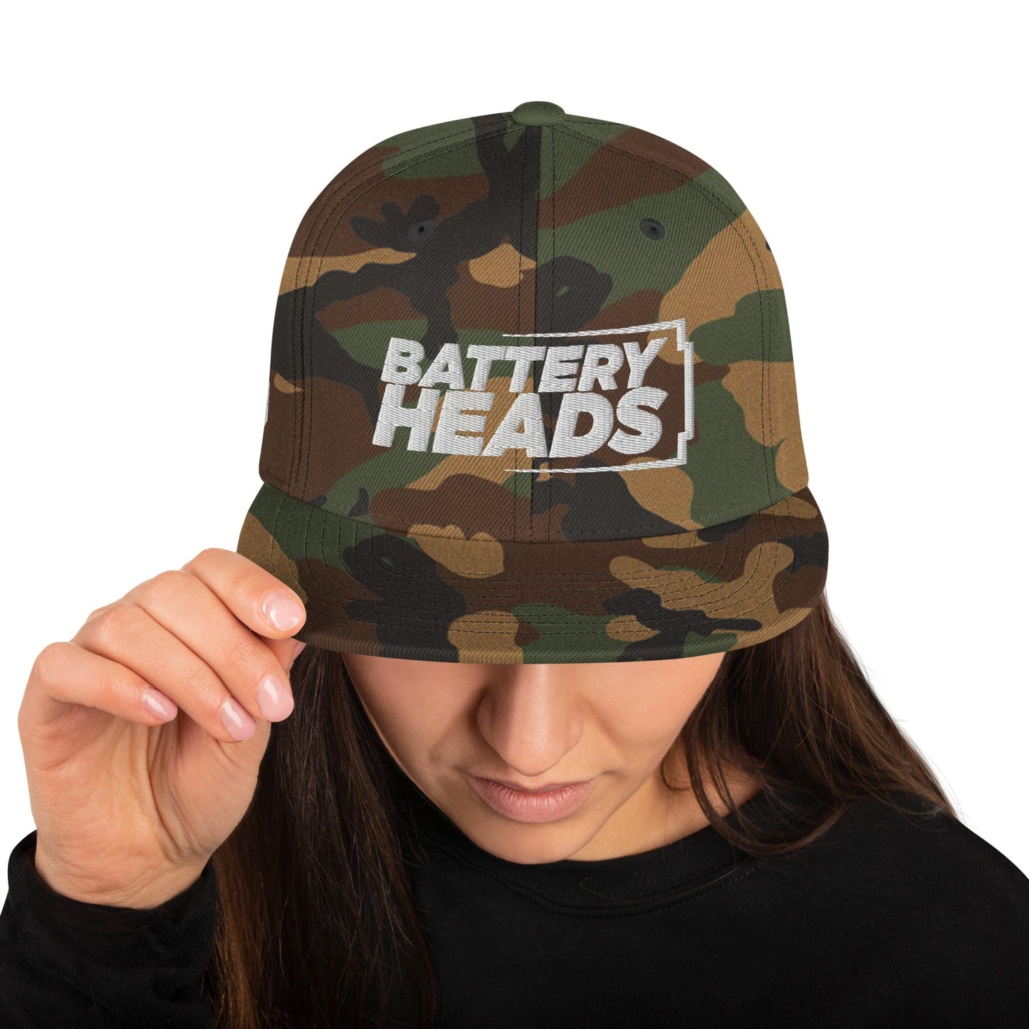 Sons of Battery® - E-MTB Brand & Community Grün Camouflage Battery Heads - Snapback-Cap E-Bike-Community