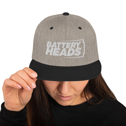 Sons of Battery® - E-MTB Brand & Community Heather/ Schwarz Battery Heads - Snapback-Cap E-Bike-Community