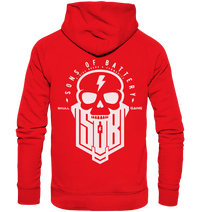 Sons of Battery® - E-MTB Brand & Community Hoodies Bright Red / XS SoB Skullgang White - Organic Hoodie E-Bike-Community