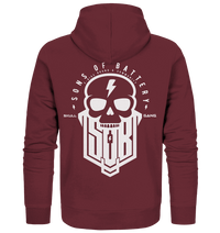 Sons of Battery® - E-MTB Brand & Community Jacken/ Zipper Burgundy / S SoB Skullgang White - Organic Zipper E-Bike-Community