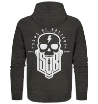Sons of Battery® - E-MTB Brand & Community Jacken/ Zipper Dark Heather Grey / S SoB Skullgang White - Organic Zipper E-Bike-Community
