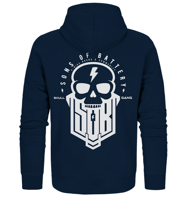 Sons of Battery® - E-MTB Brand & Community Jacken/ Zipper French Navy / S SoB Skullgang White - Organic Zipper E-Bike-Community