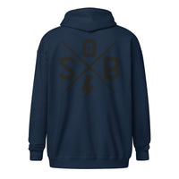 Sons of Battery® - E-MTB Brand & Community Navy / S Cross - Unisex Heavy-Blend Zip Hoodie E-Bike-Community