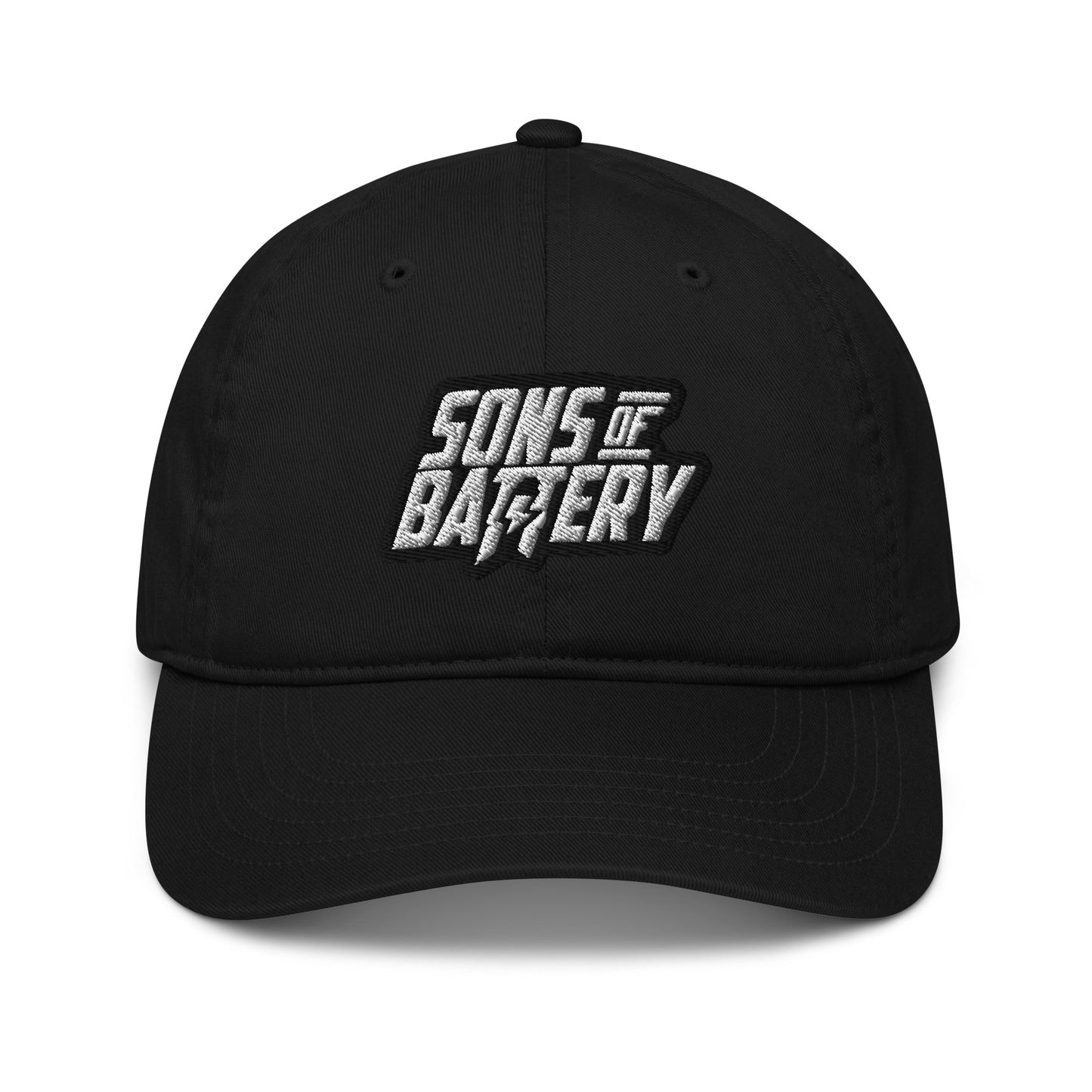 Sons of Battery® - E-MTB Brand & Community Schwarz Bestickte BOLD Cap zum einstellen E-Bike-Community