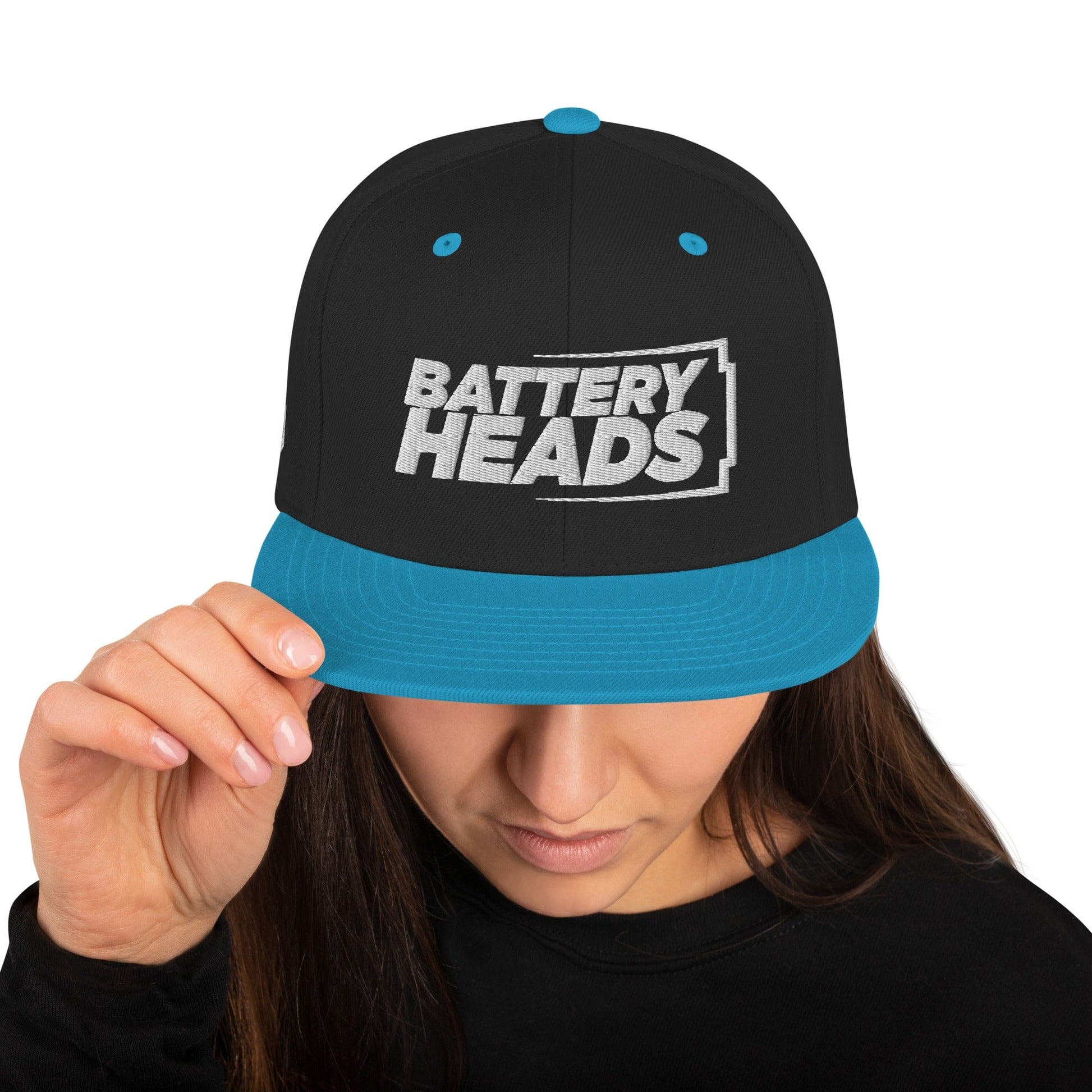 Sons of Battery® - E-MTB Brand & Community Schwarz/ Blaugrün Battery Heads - Snapback-Cap E-Bike-Community