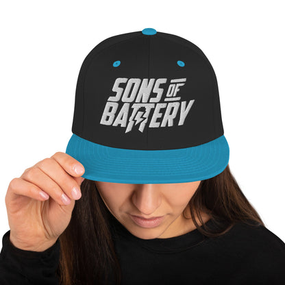 Sons of Battery® - E-MTB Brand & Community Schwarz/ Blaugrün Bold Clean - Snapback Hat E-Bike-Community