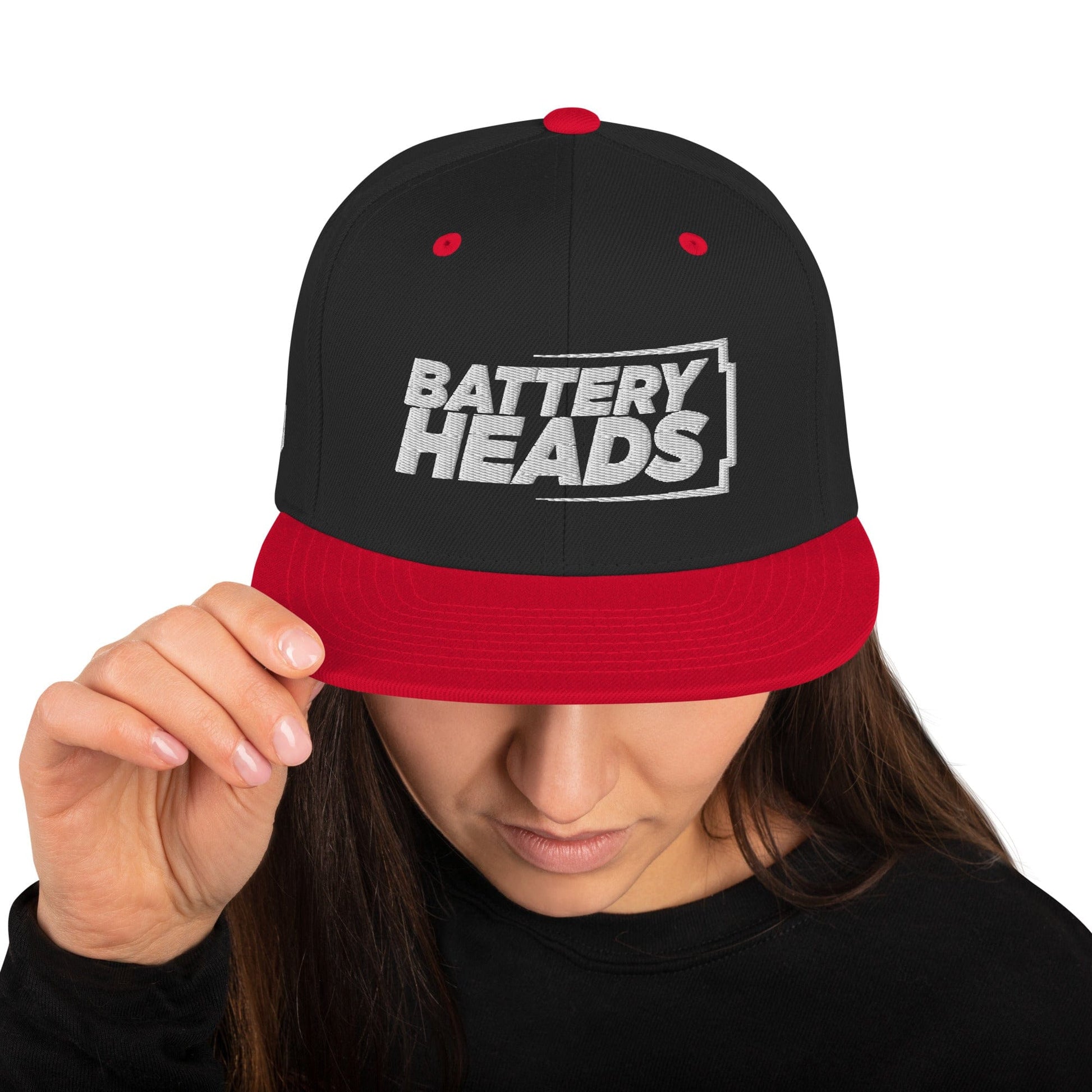 Sons of Battery® - E-MTB Brand & Community Schwarz/ Rot Battery Heads - Snapback-Cap E-Bike-Community