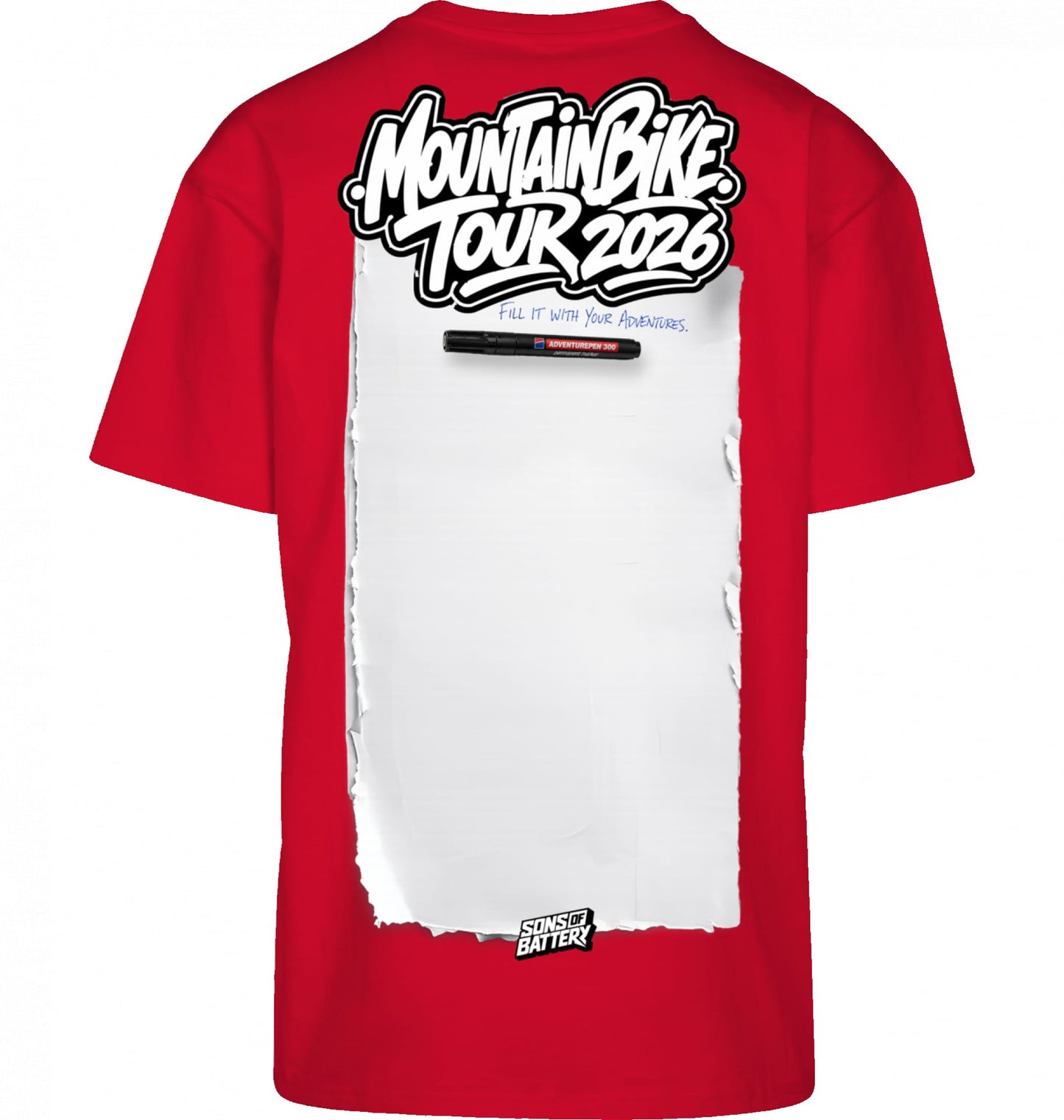 Sons of Battery® - E-MTB Brand & Community Shirt City Red / XS Mountainbike Tourshirt 2026 - BYB - High Quality Premium Big Print E-Bike-Community