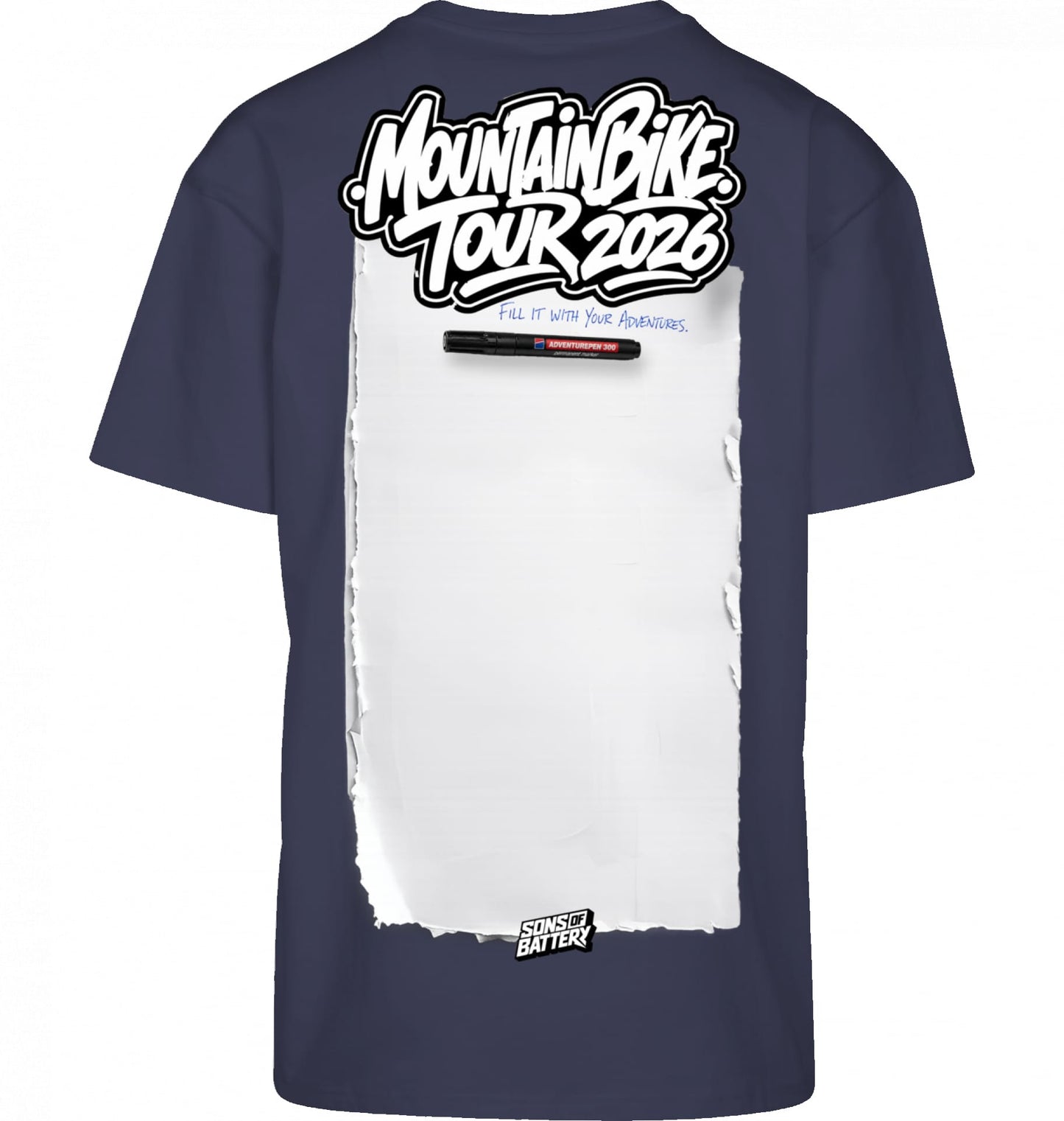 Sons of Battery® - E-MTB Brand & Community Shirt Navy / XS Mountainbike Tourshirt 2026 - BYB - High Quality Premium Big Print E-Bike-Community