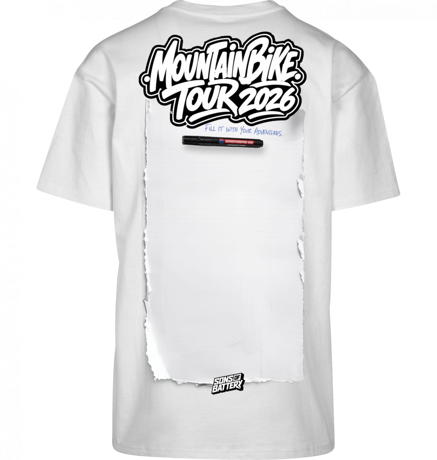 Sons of Battery® - E-MTB Brand & Community Shirt White / XS Mountainbike Tourshirt 2026 - BYB - High Quality Premium Big Print E-Bike-Community