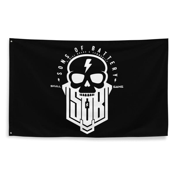 Sons of Battery® - E-MTB Brand & Community SKULLGANG Fahne E-Bike-Community
