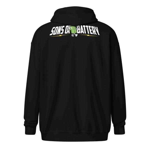 Sons of Battery® - E-MTB Brand & Community Sons of Battery - B-Boy - 2 Seiten - ÜBERGRÖßEN Unisex Heavy-Blend Zip Hoodie E-Bike-Community