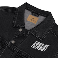 Sons of Battery® - E-MTB Brand & Community Super moderne SoB bestickte Jeansjacke - Unisex Jeansjacke E-Bike-Community