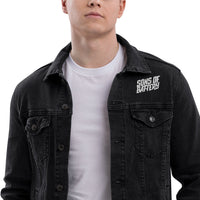 Sons of Battery® - E-MTB Brand & Community Super moderne SoB bestickte Jeansjacke - Unisex Jeansjacke E-Bike-Community