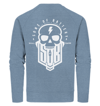 Sons of Battery® - E-MTB Brand & Community Sweatshirts Mid Heather Blue / XS SoB Skullgang White - Organic Sweatshirt E-Bike-Community