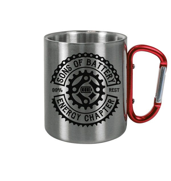 Sons of Battery® - E-MTB Brand & Community Trinkgefäße Silber Metallic / 330ml OG Edelstahl Tasse - Edelstahl Tasse E-Bike-Community