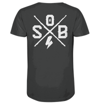 Sons of Battery® - E-MTB Brand & Community Unisex-Shirts Anthracite / XS SoB Cross (Backprint) (Flip Label) - Organic Shirt E-Bike-Community