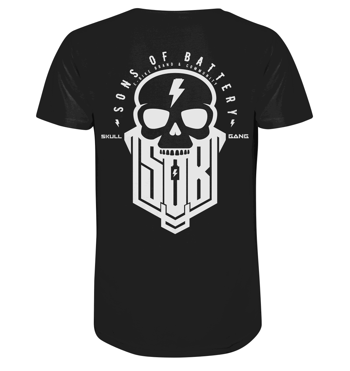 Sons of Battery® - E-MTB Brand & Community Unisex-Shirts Black / XS SoB Skullgang White - Organic Shirt E-Bike-Community