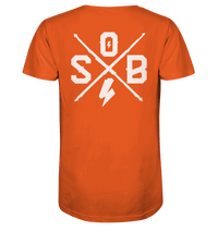 Sons of Battery® - E-MTB Brand & Community Unisex-Shirts Bright Orange / XS SoB Cross (Backprint) (Flip Label) - Organic Shirt E-Bike-Community