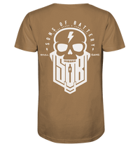 Sons of Battery® - E-MTB Brand & Community Unisex-Shirts Camel / XS SoB Skullgang White - Organic Shirt E-Bike-Community