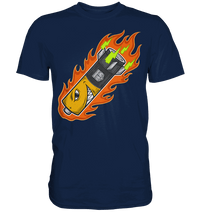 Sons of Battery® - E-MTB Brand & Community Unisex-Shirts French Navy / S S.o.B Pin Up Battery - Original Russel Athletics Classic Shirt - bis 4XL -140cm Umfang - Ohne Flip Label am Bund E-Bike-Community