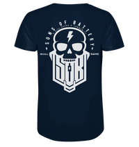 Sons of Battery® - E-MTB Brand & Community Unisex-Shirts French Navy / XS SoB Skullgang White - Organic Shirt E-Bike-Community