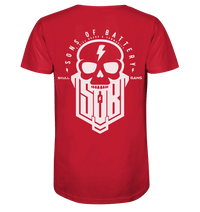 Sons of Battery® - E-MTB Brand & Community Unisex-Shirts Red / XS SoB Skullgang White - Organic Shirt E-Bike-Community
