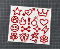 Sons of Battery® Folienaufkleber-Set Reflektierend Rot Mini Icons – Folienaufkleber-Set | 11 × 9 cm E-Bike-Community