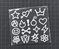 Sons of Battery® Folienaufkleber-Set Weiß Mini Icons – Folienaufkleber-Set | 11 × 9 cm E-Bike-Community