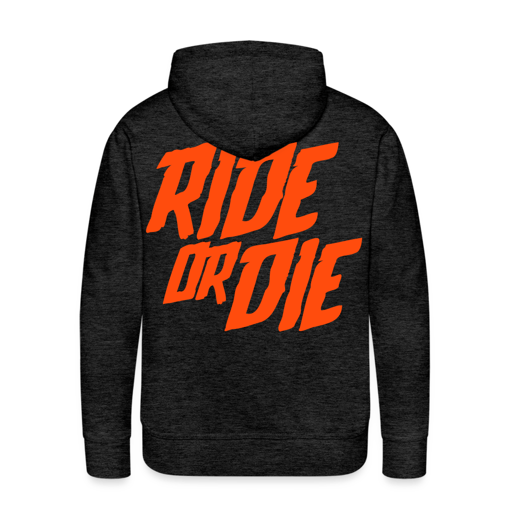 SPOD Männer Premium Hoodie Anthrazit / S Ride or Die - Neonorange - Men’s Premium Hoodie E-Bike-Community