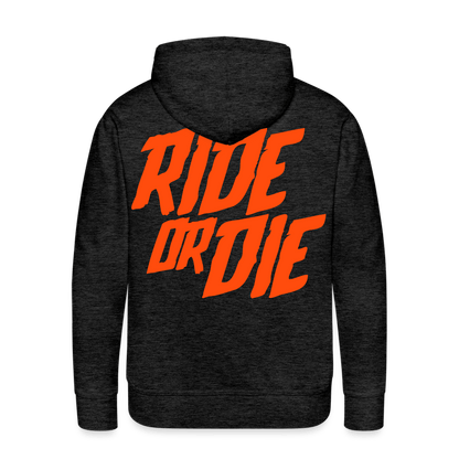SPOD Männer Premium Hoodie Anthrazit / S Ride or Die - Neonorange - Men’s Premium Hoodie E-Bike-Community