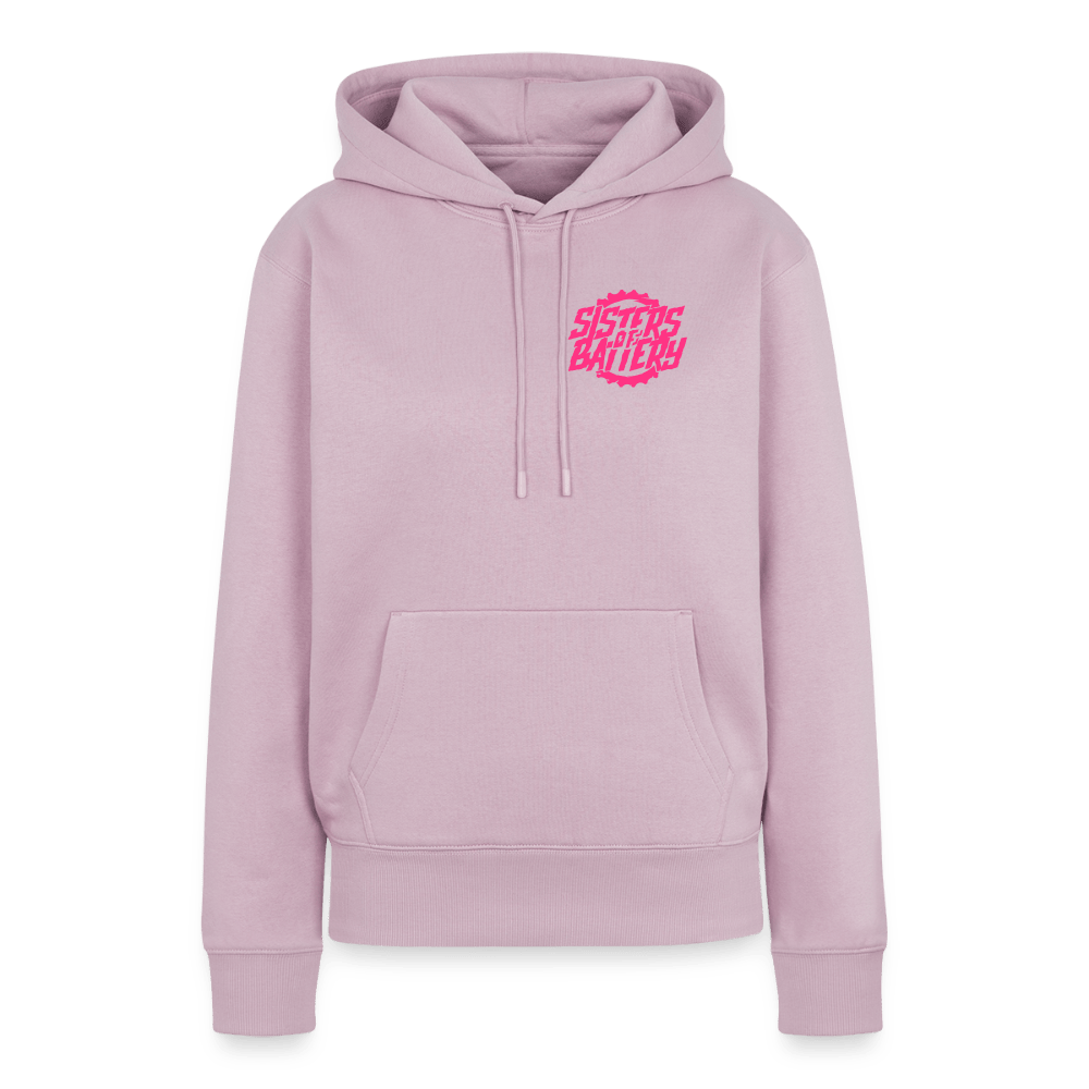 SPOD Frauen Premium Hoodie Altrosa / S Sisters of Battery - Neonpink - Frauen Premium Hoodie E-Bike-Community