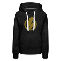 SPOD Frauen Premium Hoodie Anthrazit / S Lightning - Gold Effekt Folie - Frauen Premium Hoodie E-Bike-Community