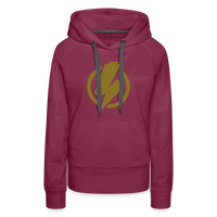 SPOD Frauen Premium Hoodie Bordeaux / S Lightning - Gold Effekt Folie - Frauen Premium Hoodie E-Bike-Community
