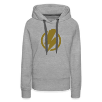 SPOD Frauen Premium Hoodie Grau meliert / S Lightning - Gold Effekt Folie - Frauen Premium Hoodie E-Bike-Community