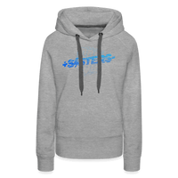 SPOD Frauen Premium Hoodie Grau meliert / S Sisters Blue - Frauen Premium Hoodie E-Bike-Community