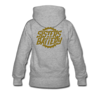 SPOD Frauen Premium Hoodie Grau meliert / S Sisters of Battery - GOLD EDITION - Frauen Premium Hoodie E-Bike-Community