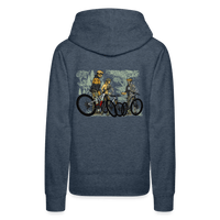 SPOD Frauen Premium Hoodie Jeansblau / S 2 Seiten - Shred or Alive - Crew - Frauen Premium Hoodie E-Bike-Community