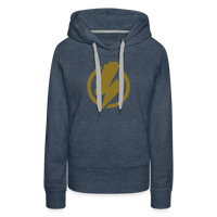 SPOD Frauen Premium Hoodie Jeansblau / S Lightning - Gold Effekt Folie - Frauen Premium Hoodie E-Bike-Community