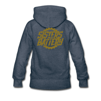 SPOD Frauen Premium Hoodie Jeansblau / S Sisters of Battery - GOLD EDITION - Frauen Premium Hoodie E-Bike-Community